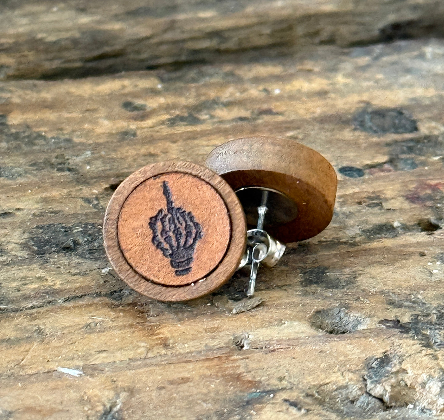 Leather And Wood F***-off studs