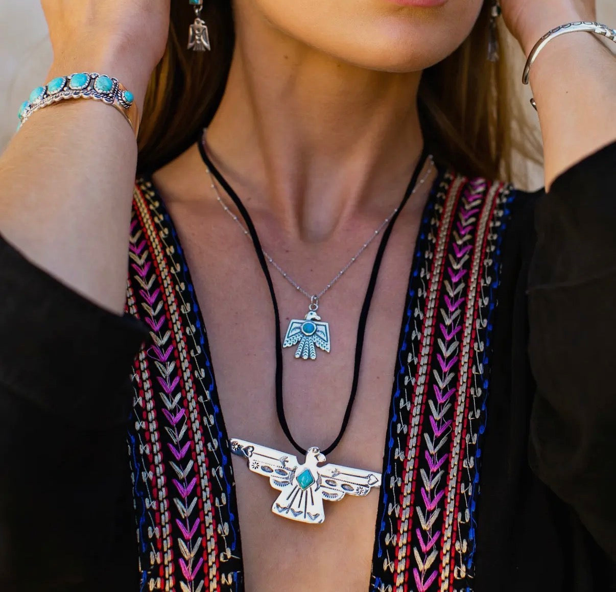SJ- Thunderbird Turquoise Necklace