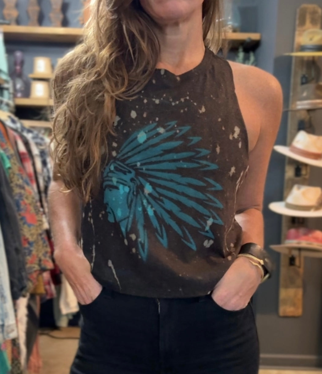 Distressed grunge native tank