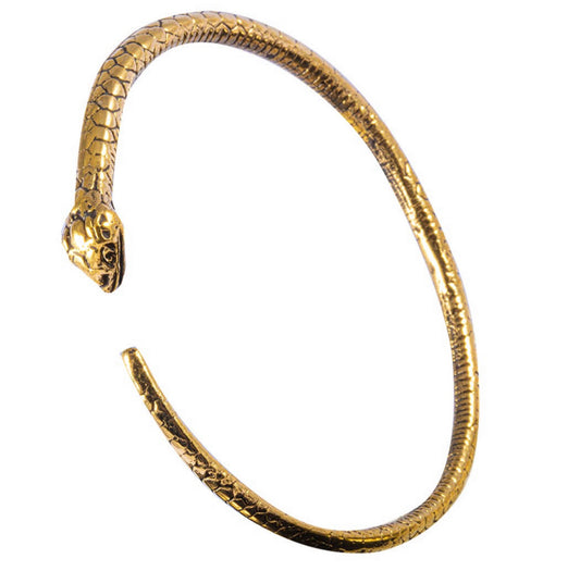 Simple Snake Brass Bangle Bracelet
