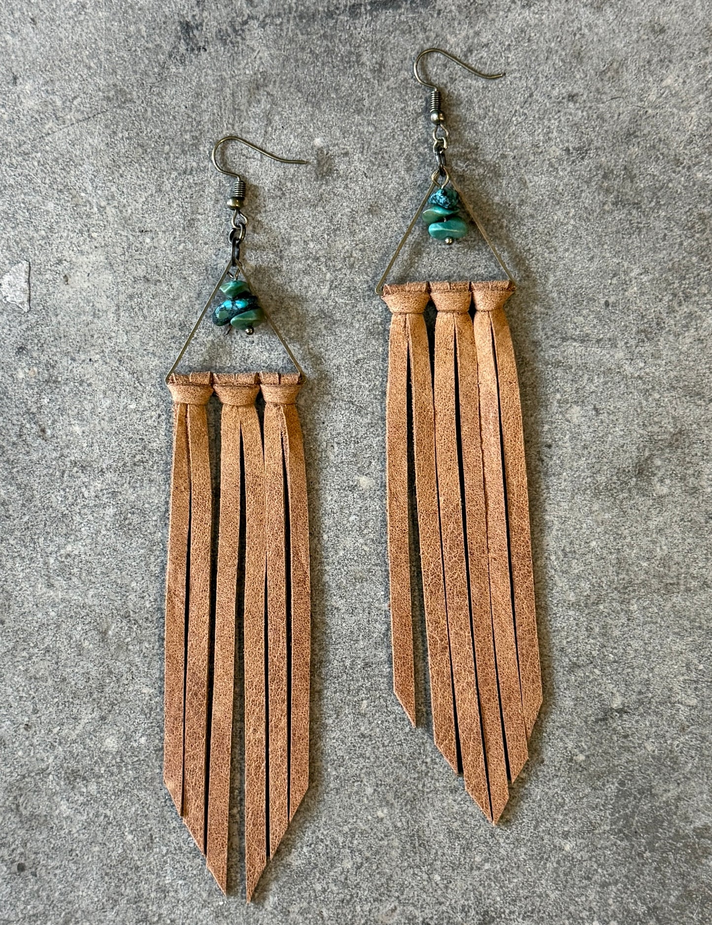 AK Triangle fringe earring
