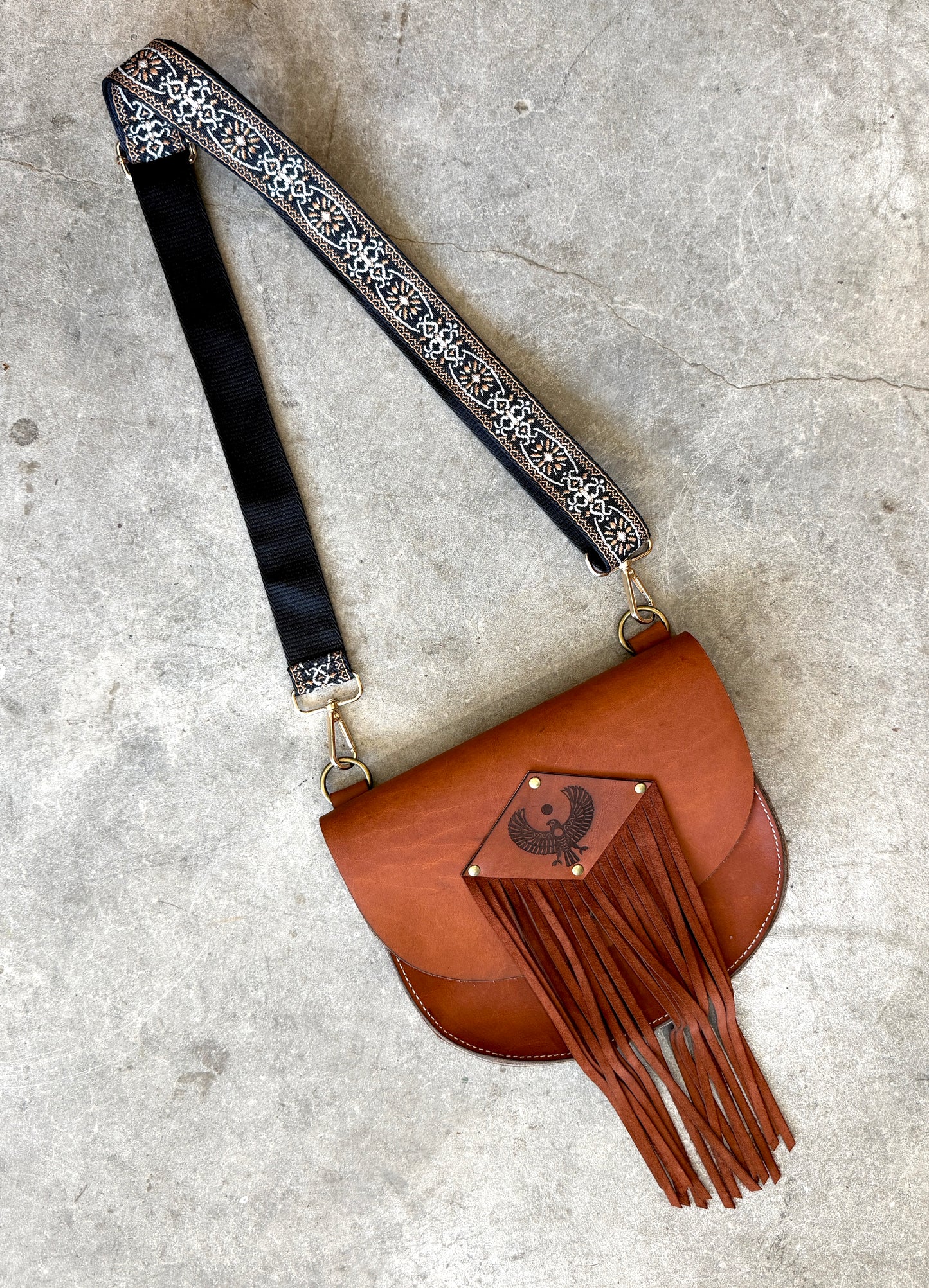 AK Leather Fringe Cross-body