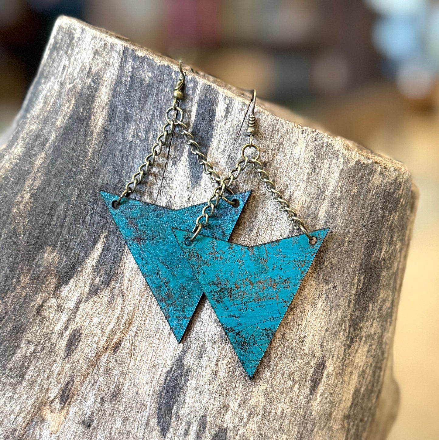 AK Geo Leather Earring
