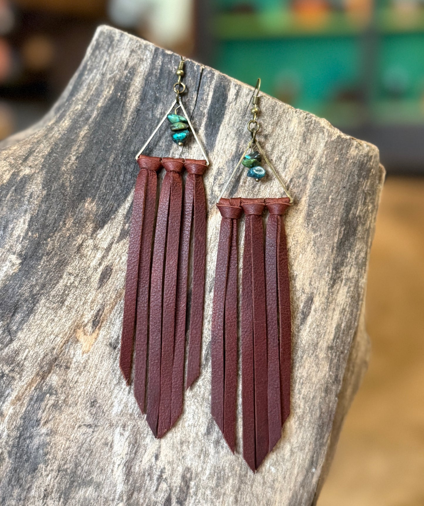 AK Triangle fringe earring