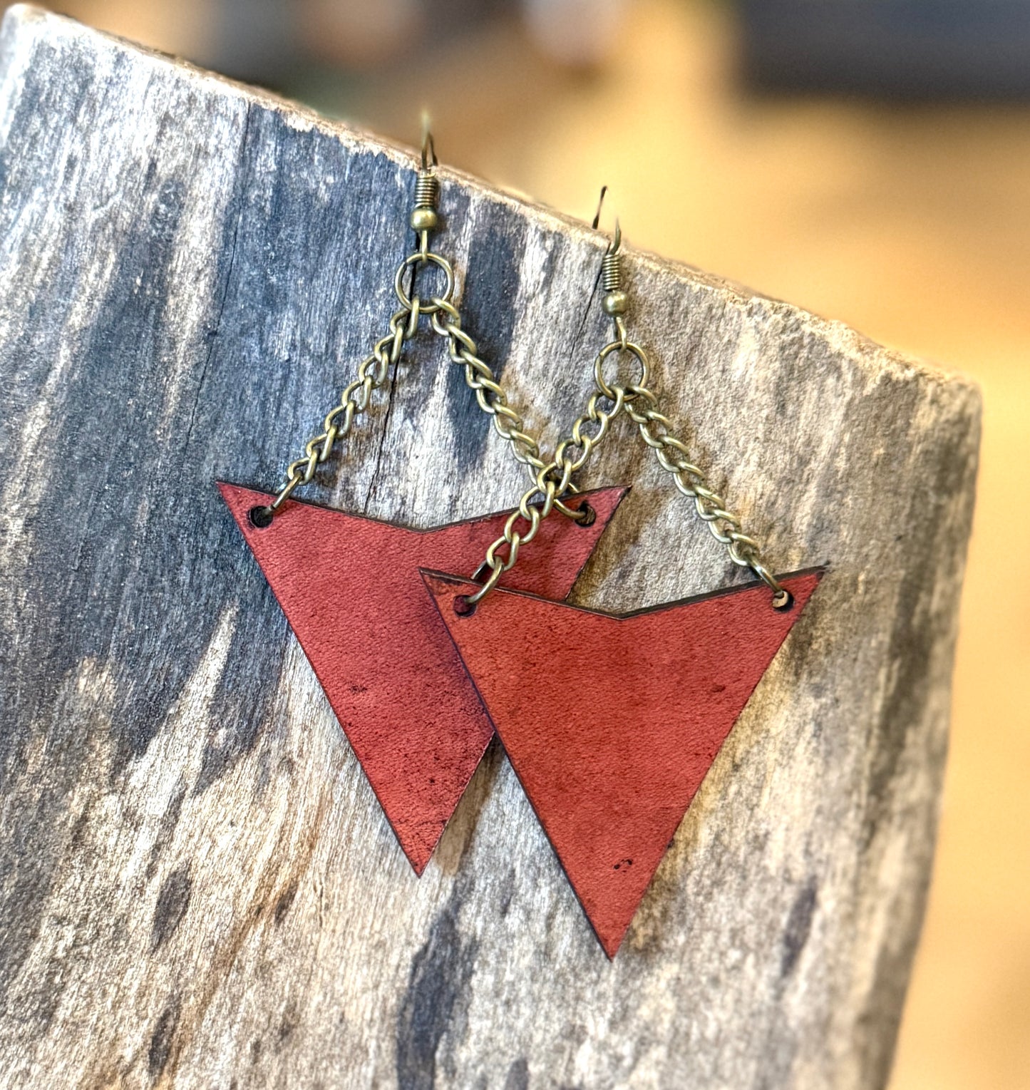 AK Geo Leather Earring
