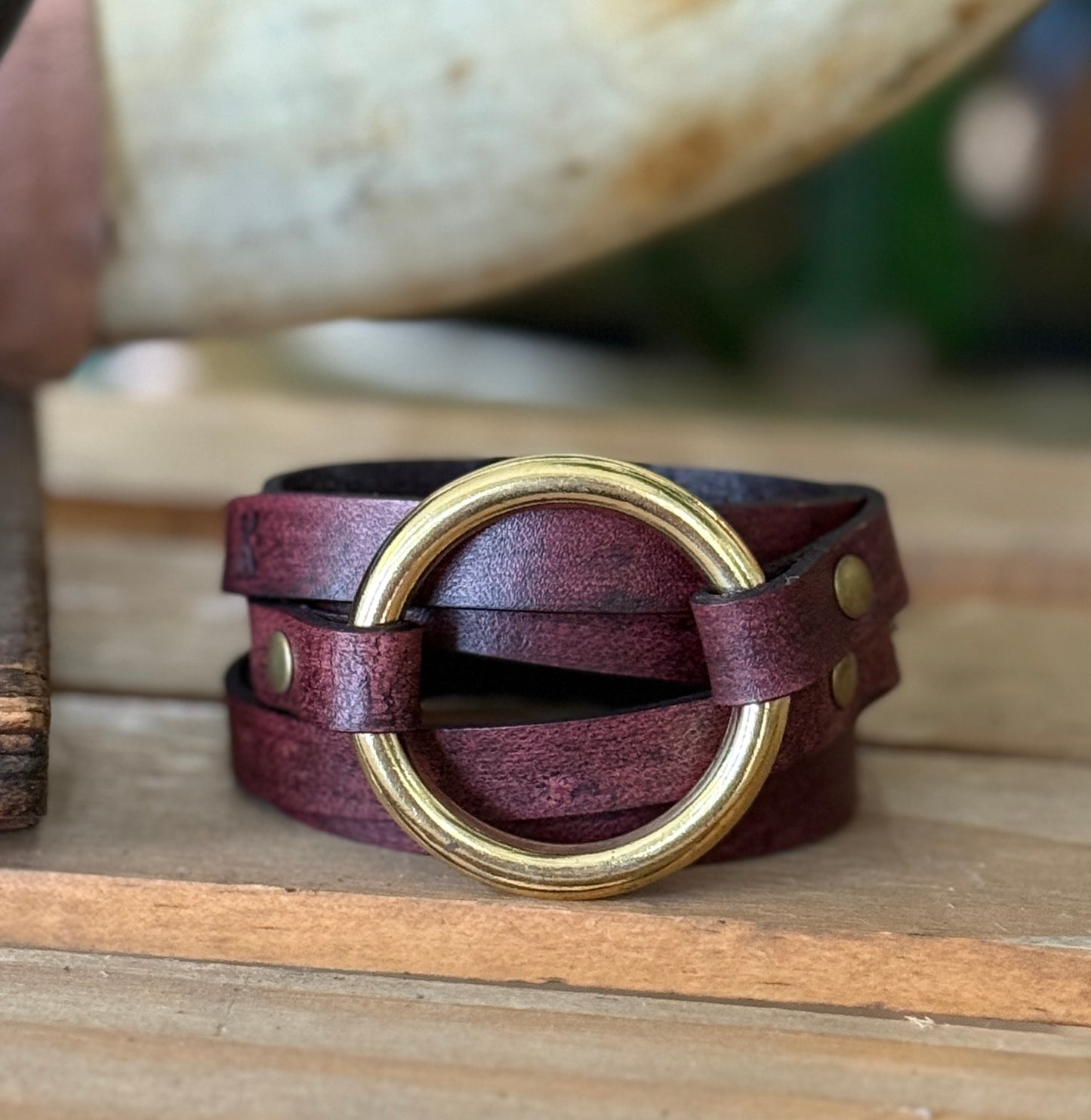 AK Brass Ring Cuff Wrap Bracelet