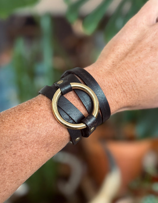 AK Brass Ring Cuff Wrap Bracelet