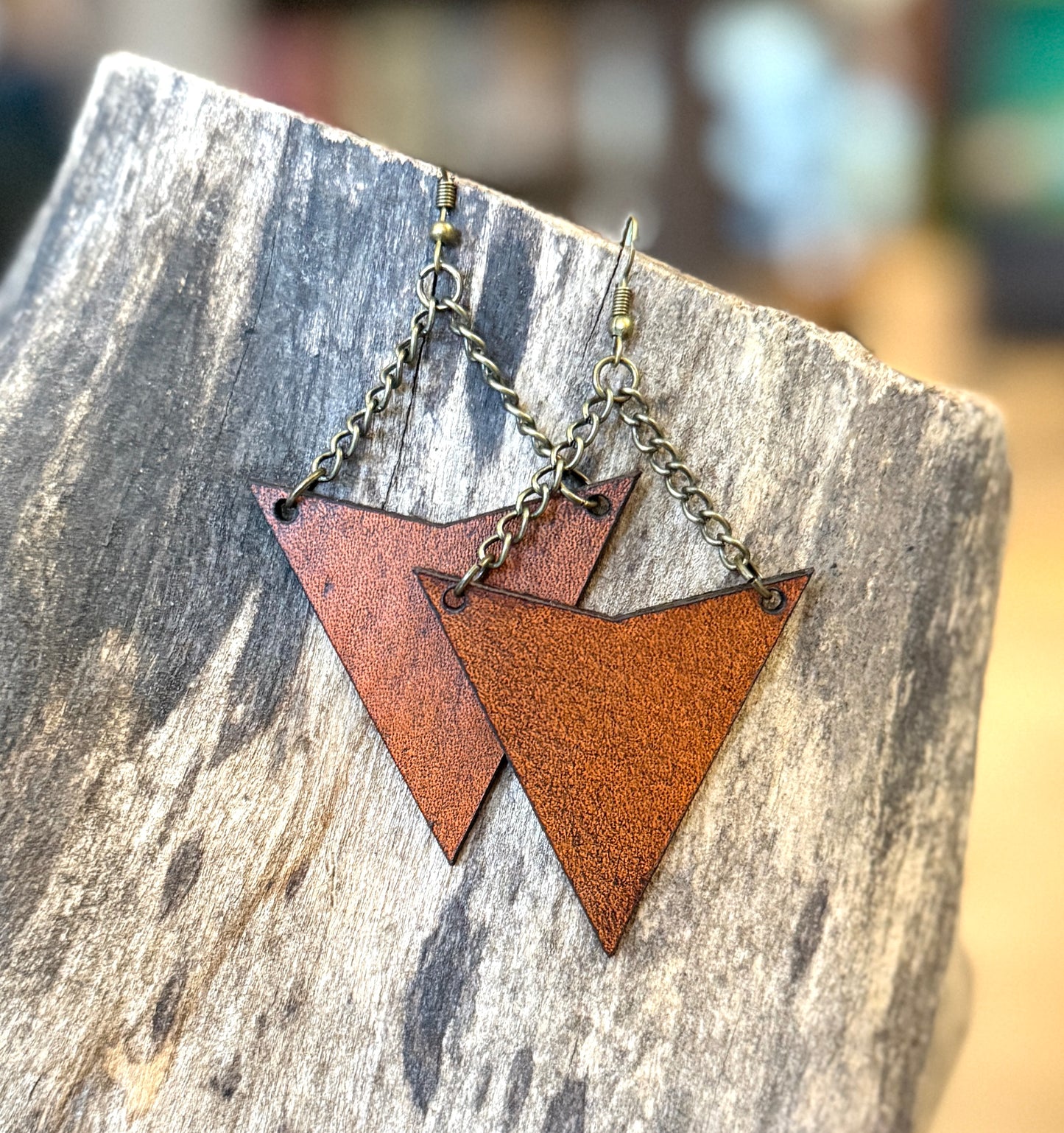 AK Geo Leather Earring