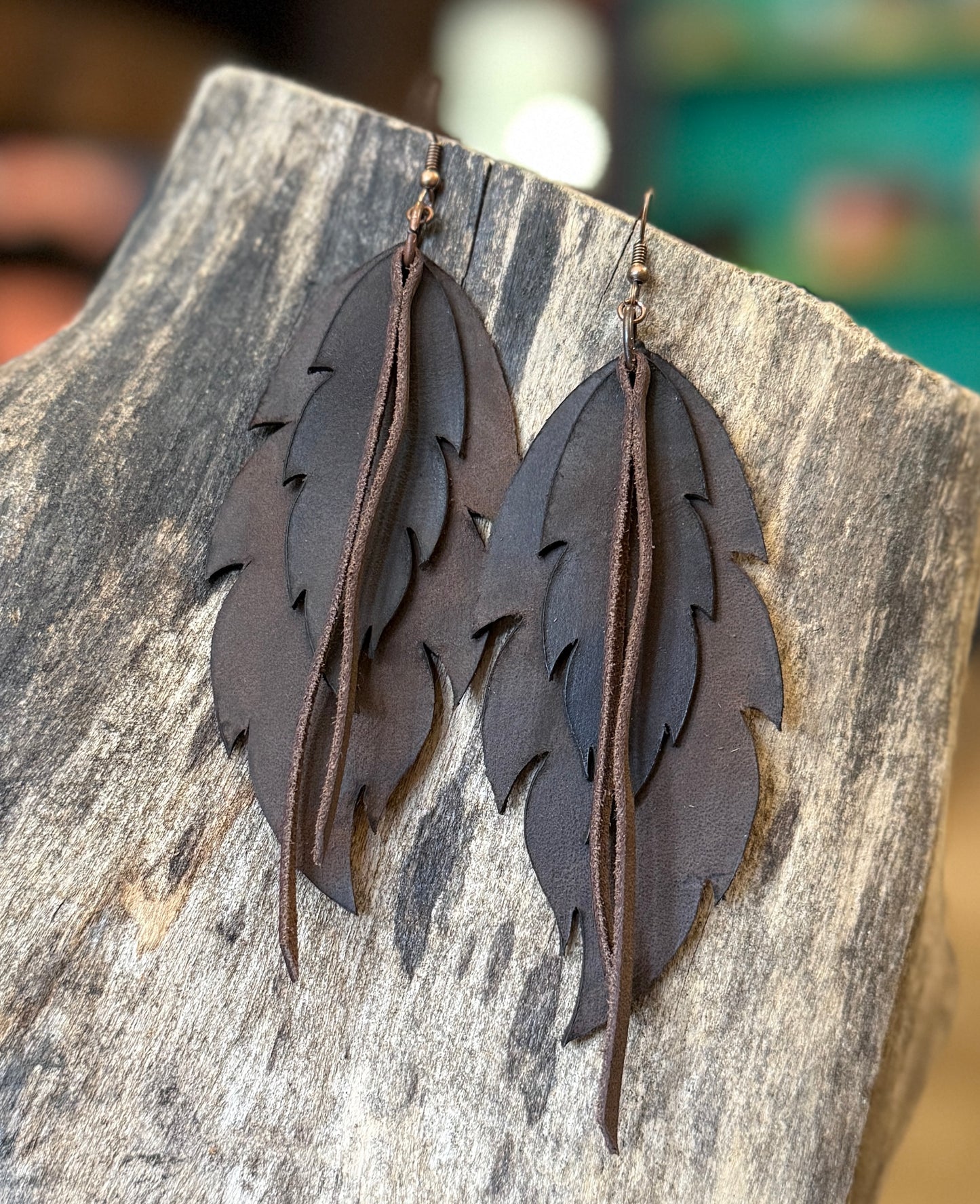 AK Feather and fringe earring