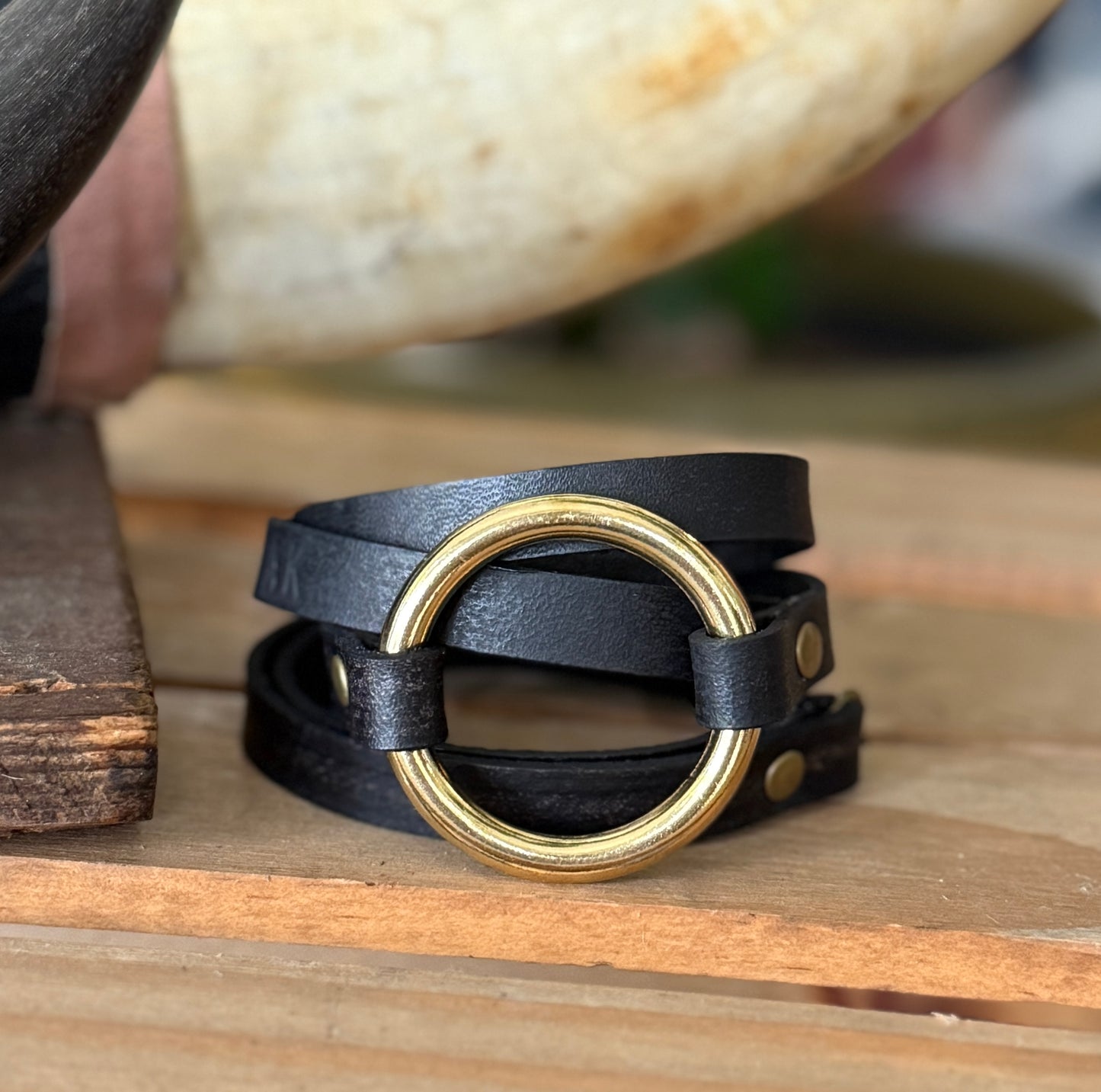 AK Brass Ring Cuff Wrap Bracelet