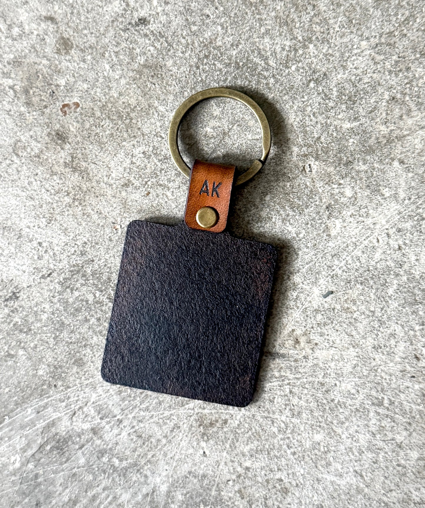 AK Leather Keychain- Stay Rowdy