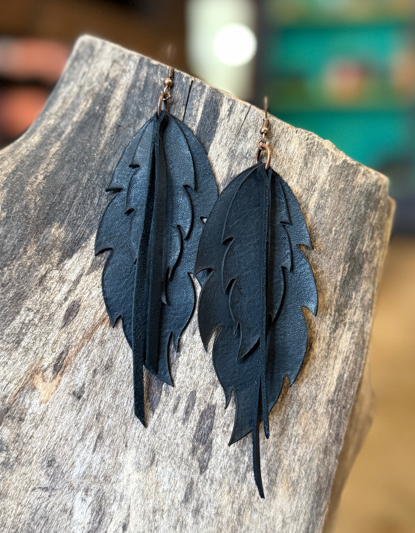 AK Feather and fringe earring