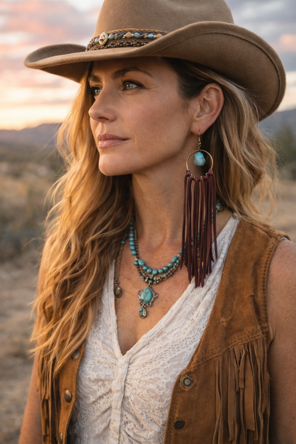 AK Hoop Fringe Earring