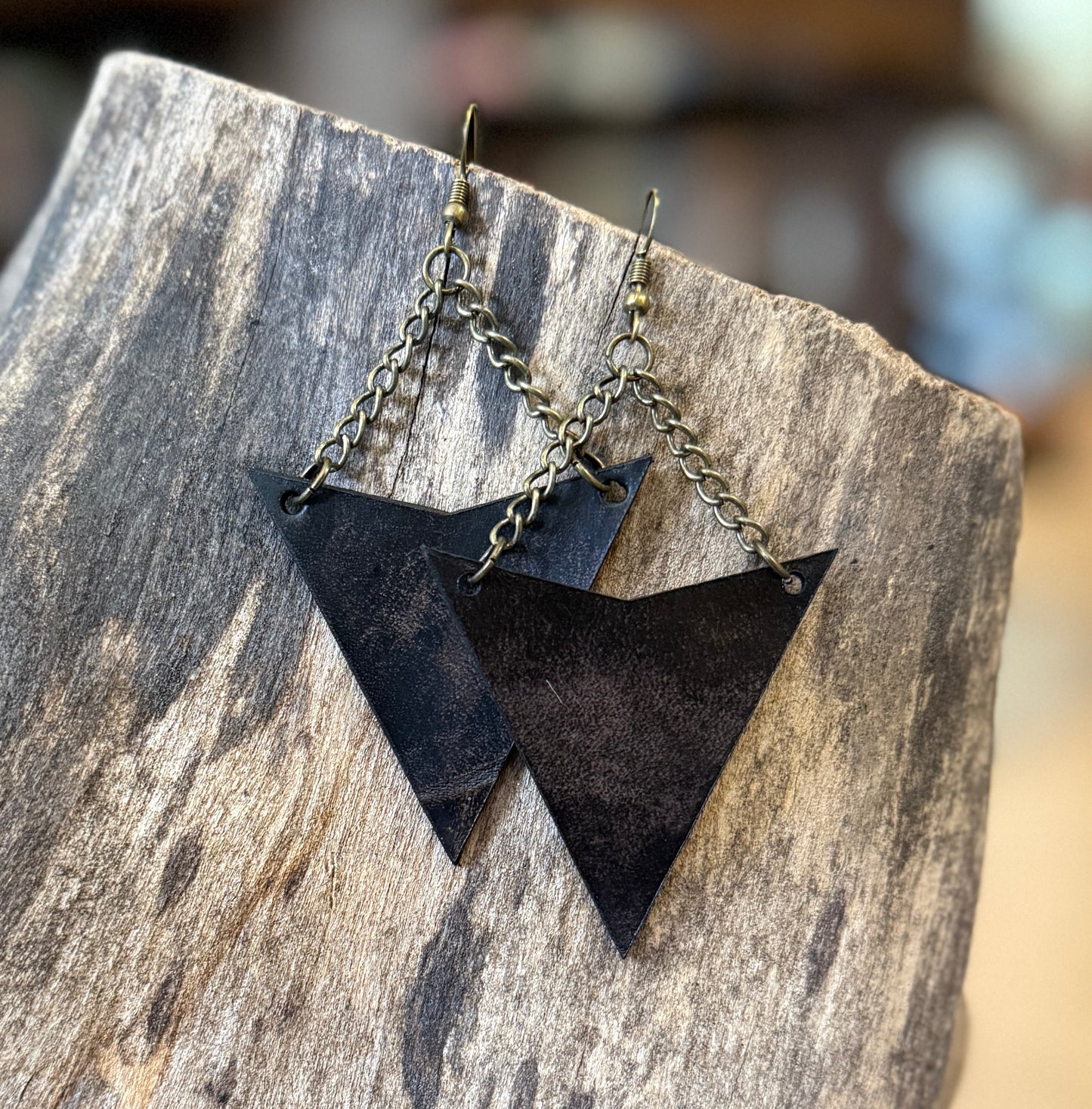 AK Geo Leather Earring