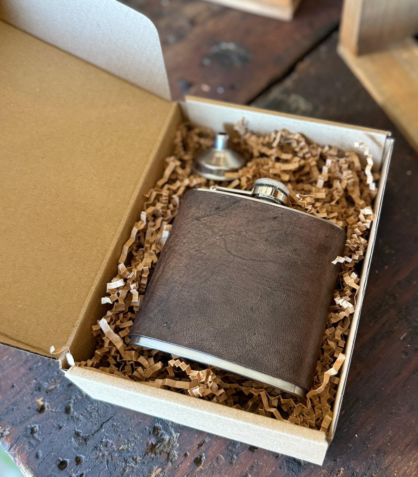 AK - Leather Wrapped Flask