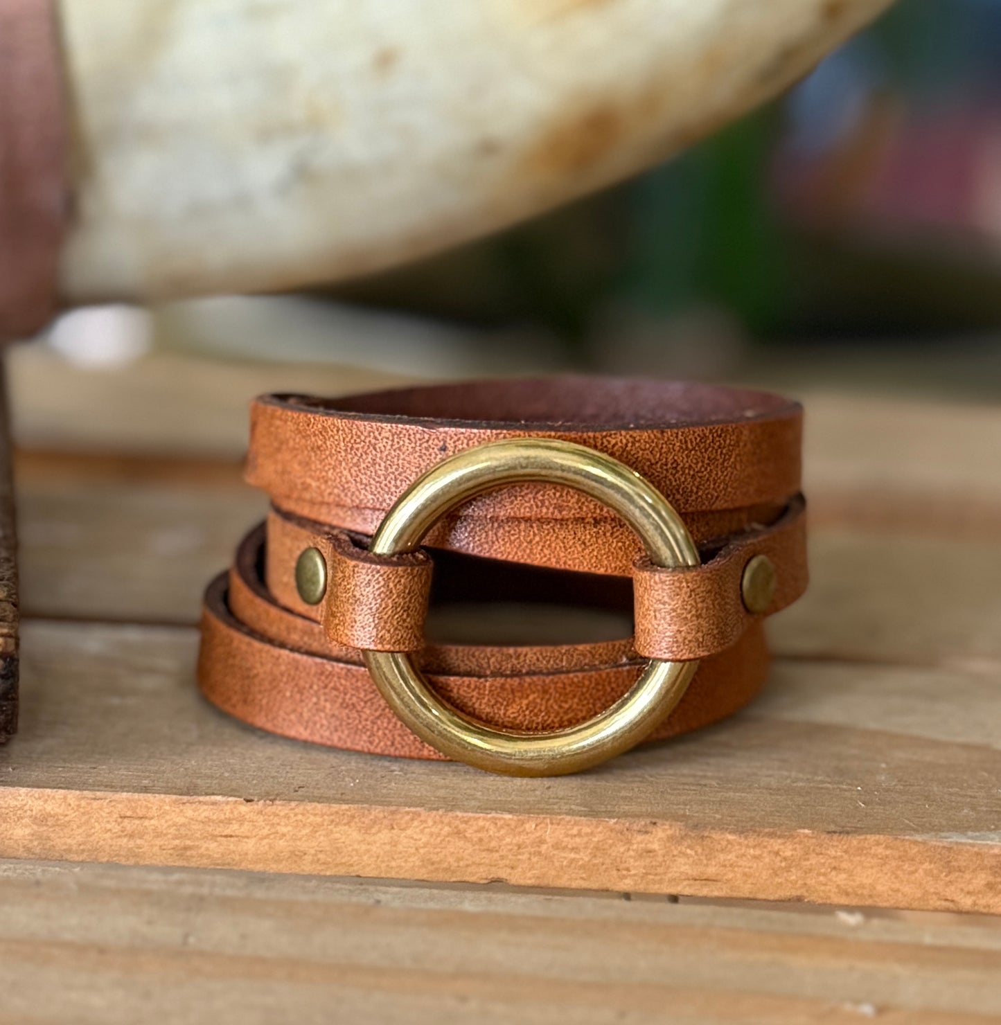 AK Brass Ring Cuff Wrap Bracelet