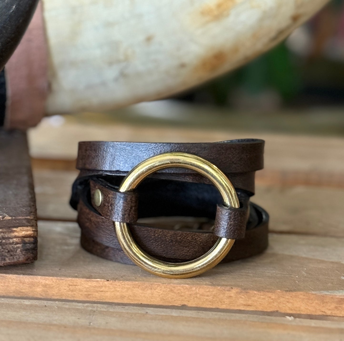 AK Brass Ring Cuff Wrap Bracelet