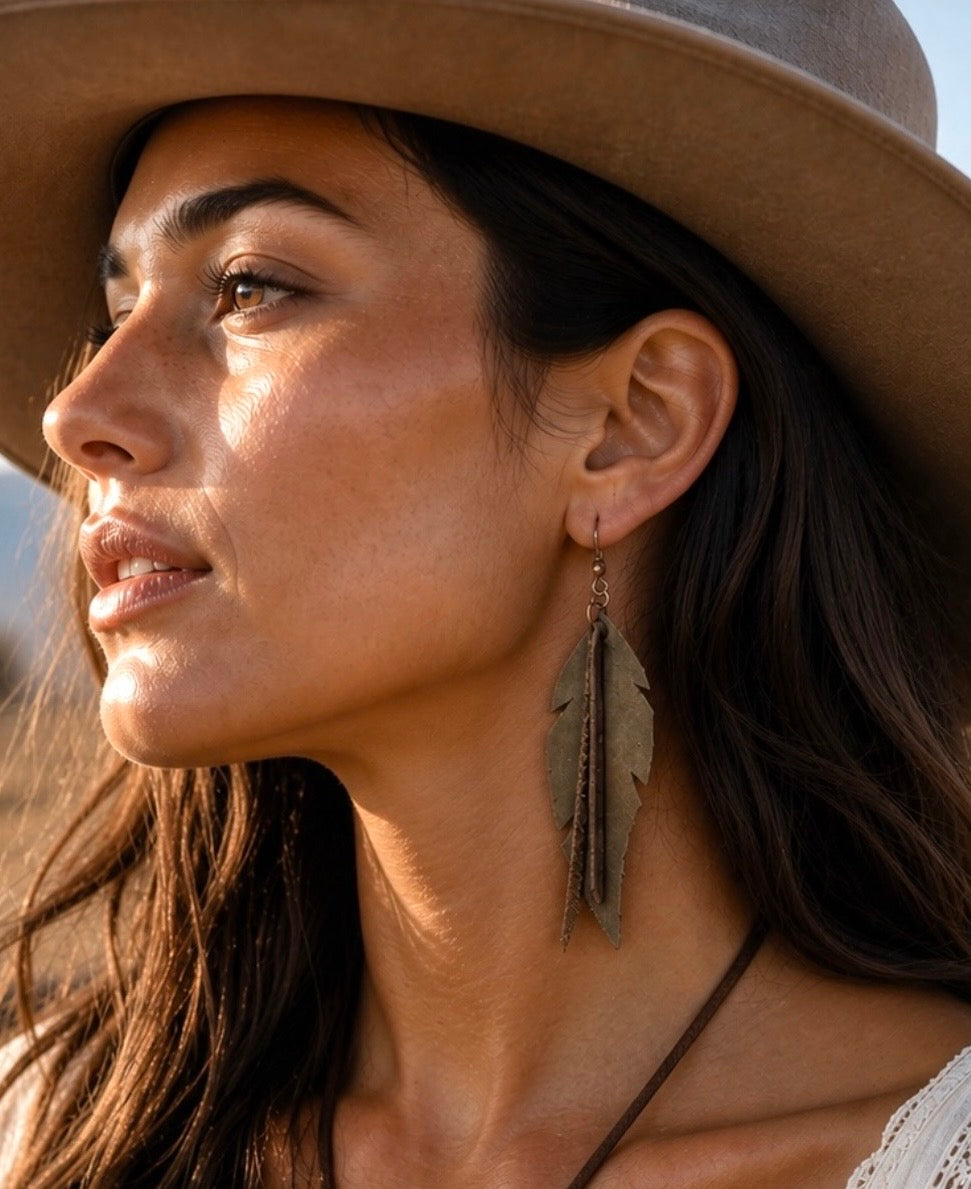 AK Feather & Fringe Earring Simple
