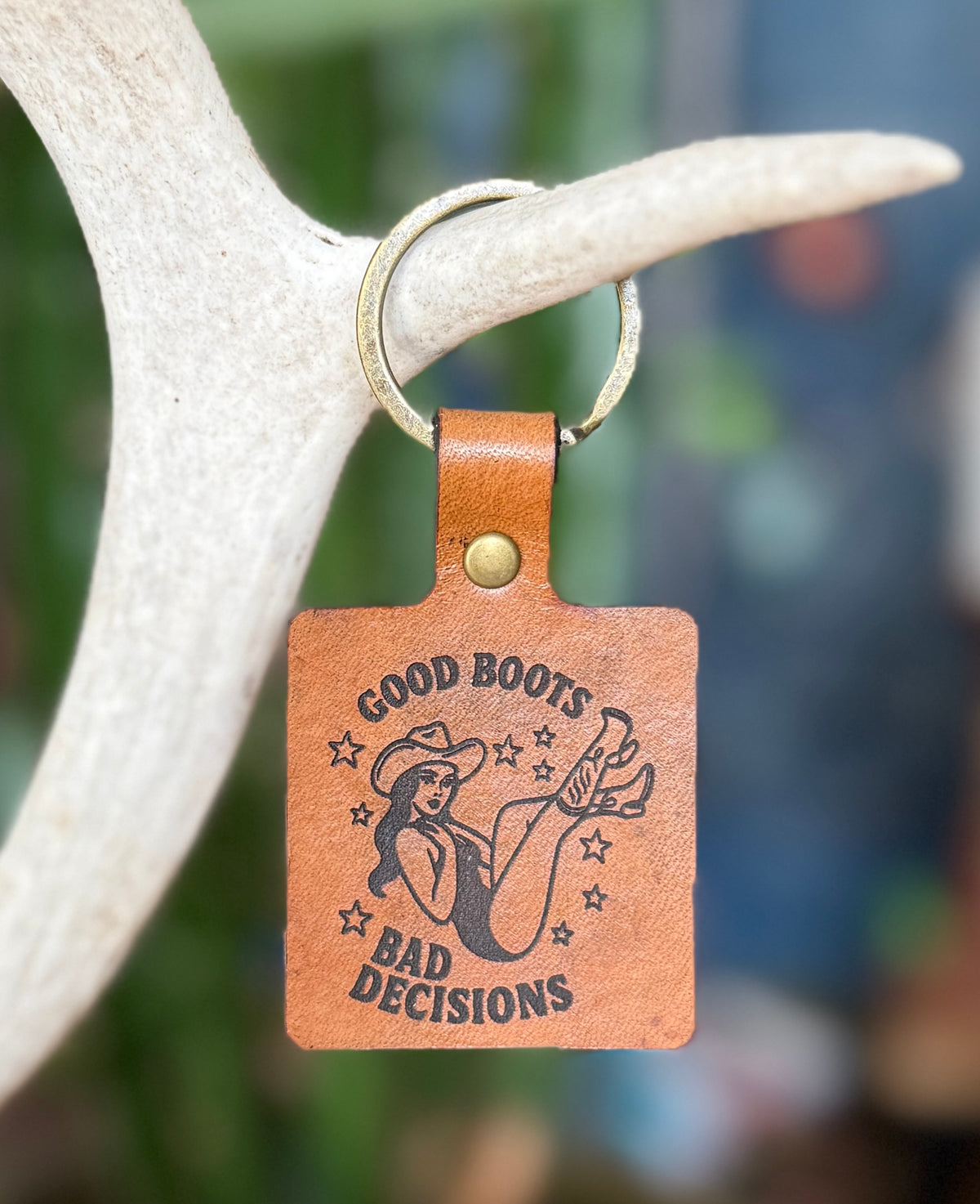 Roadside Keychain- good boots, bad decisions