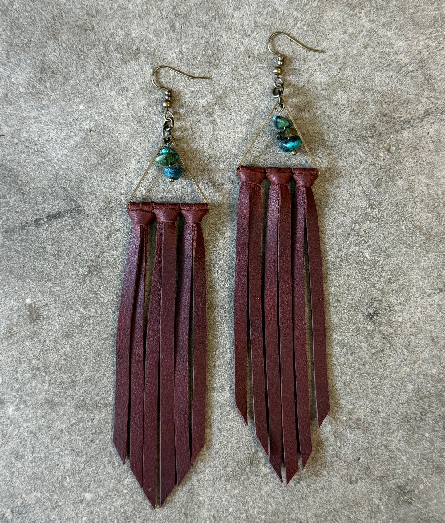 AK Triangle fringe earring