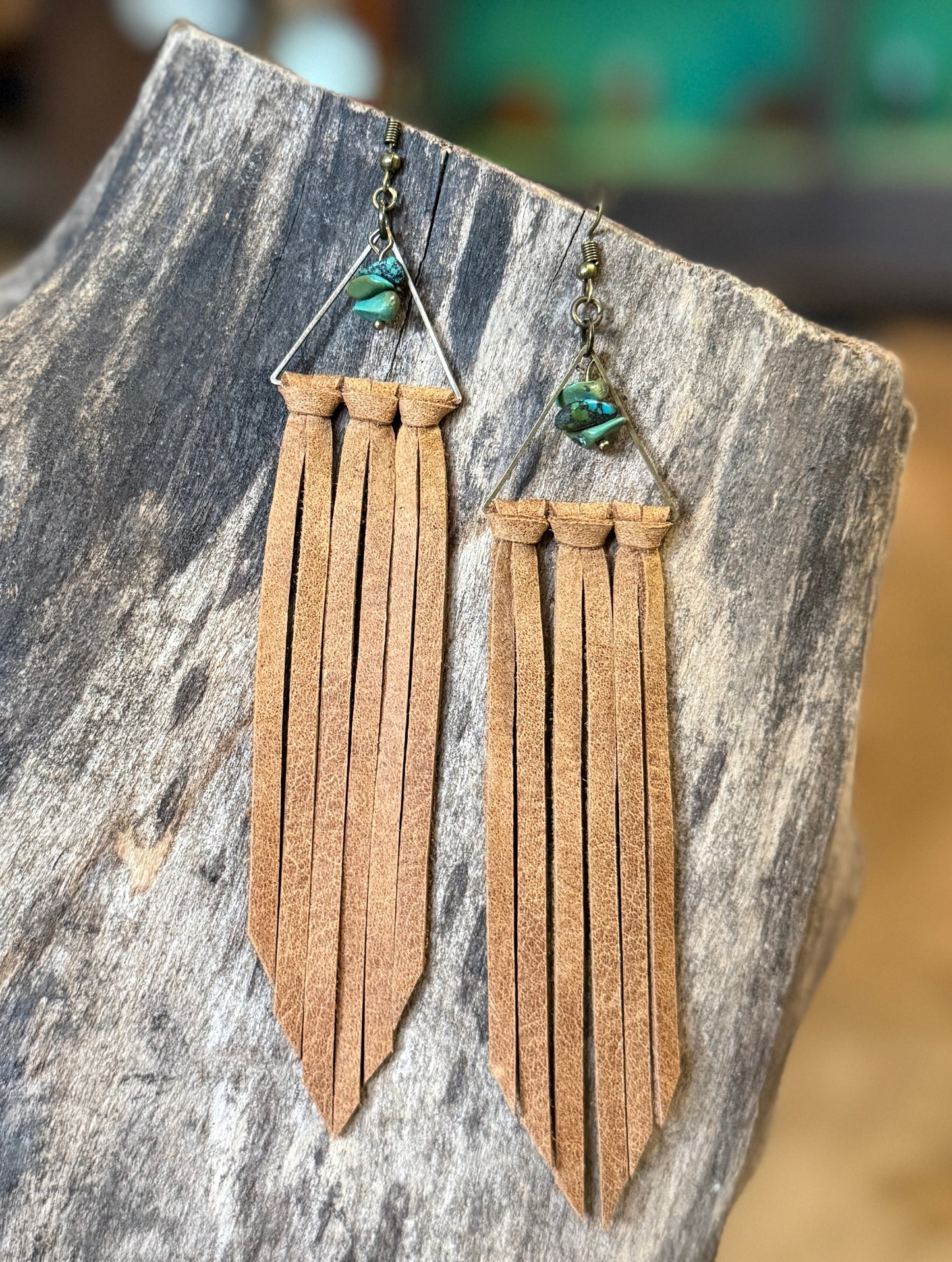 AK Triangle fringe earring