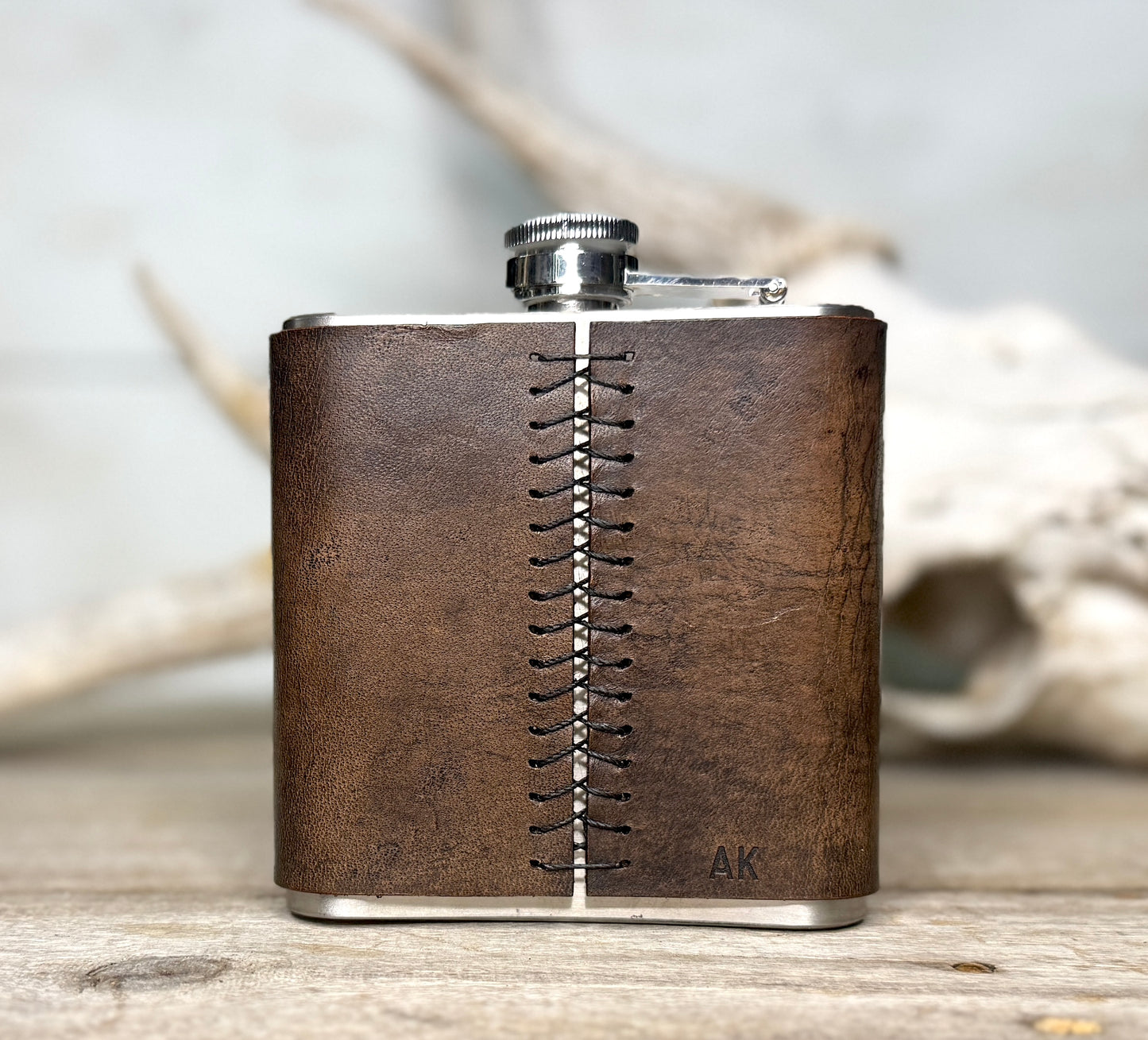 AK - Leather Wrapped Flask
