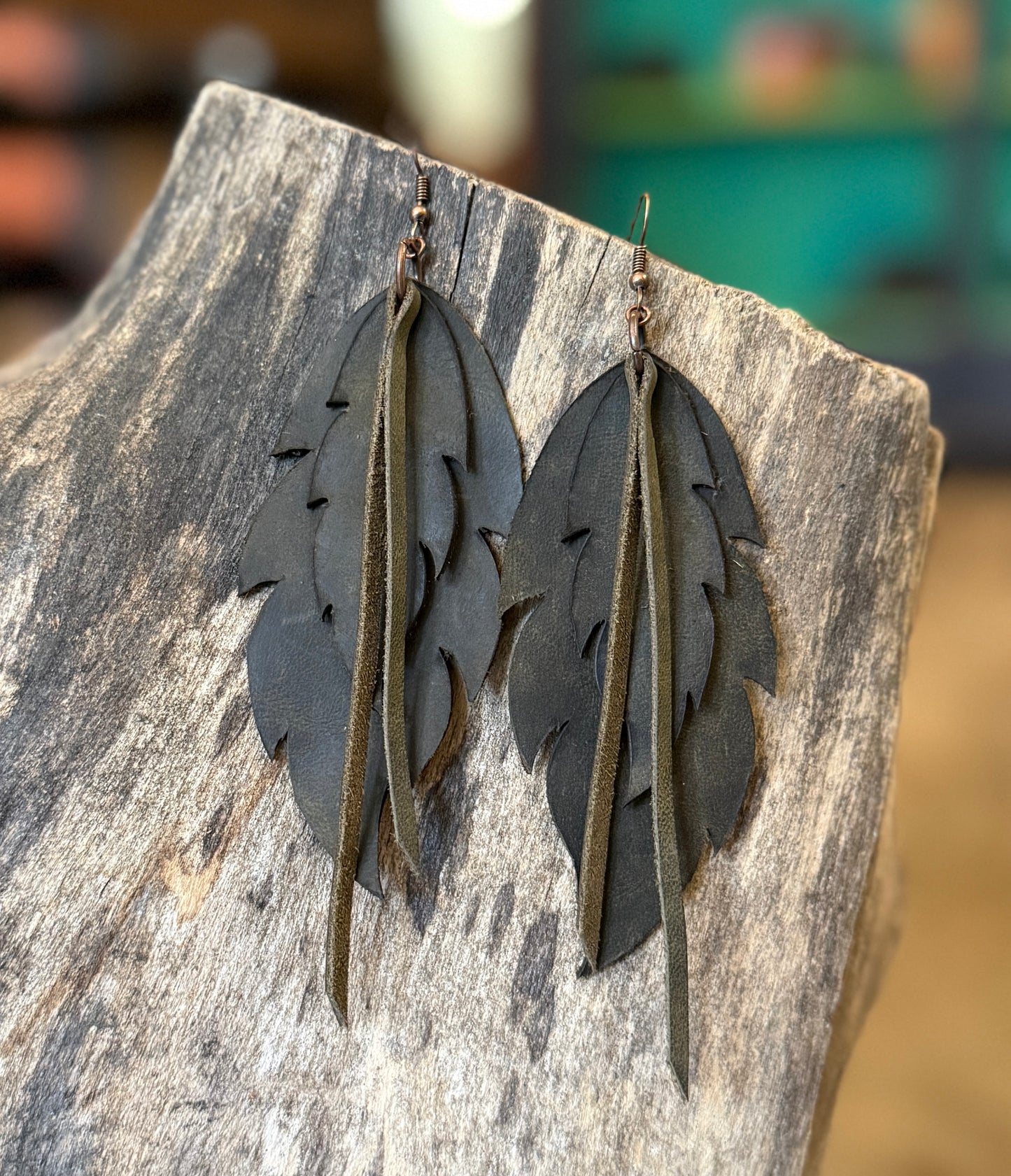 AK Feather and fringe earring