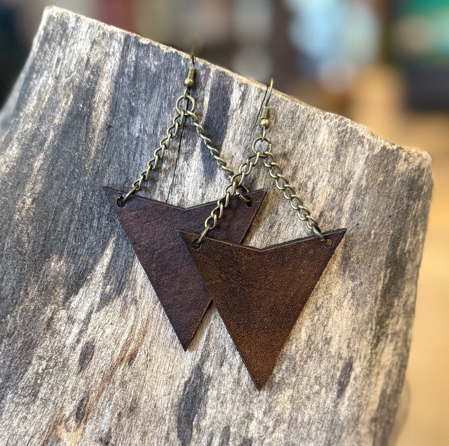 AK Geo Leather Earring