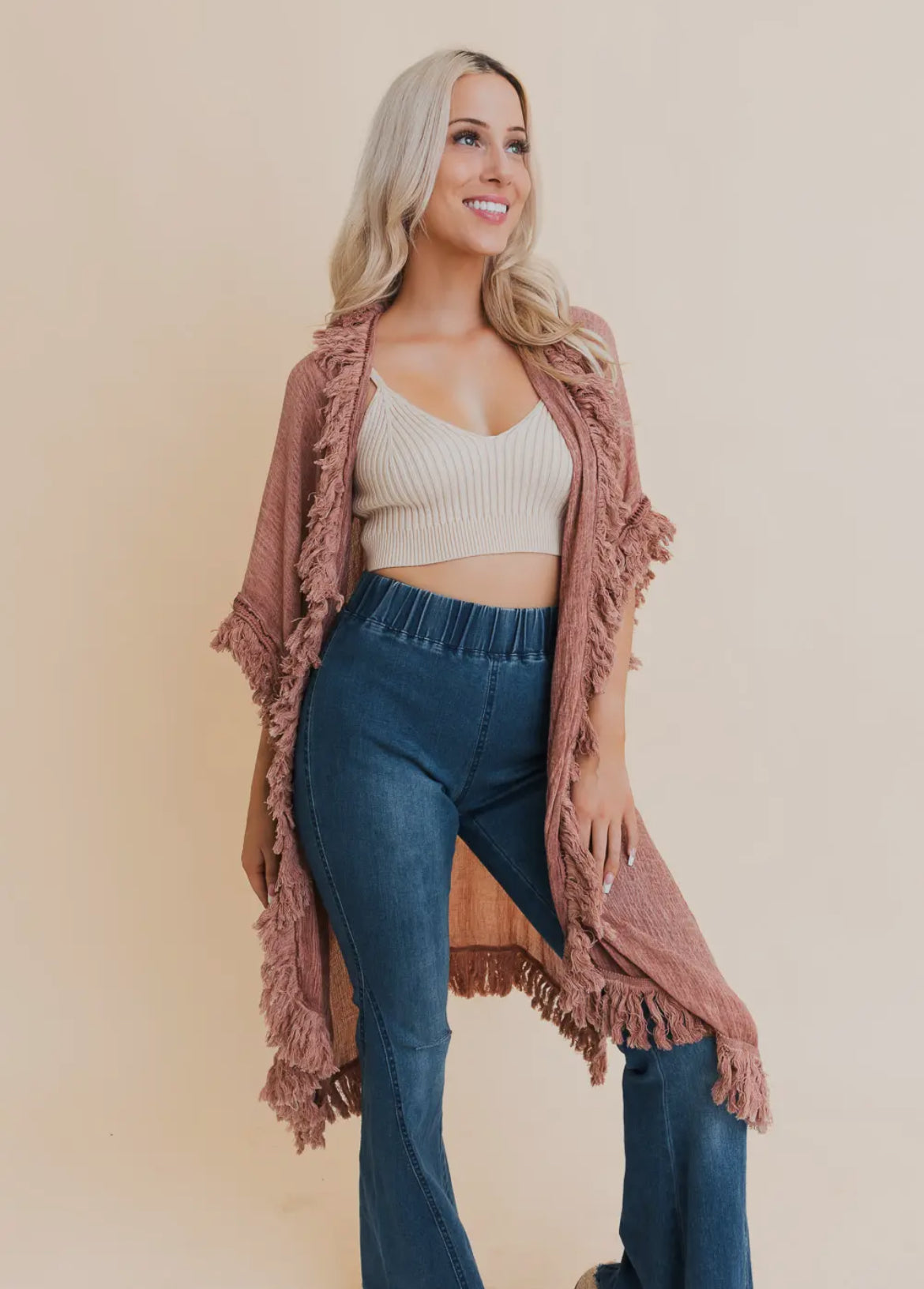 Fringe Ruffle Kimono