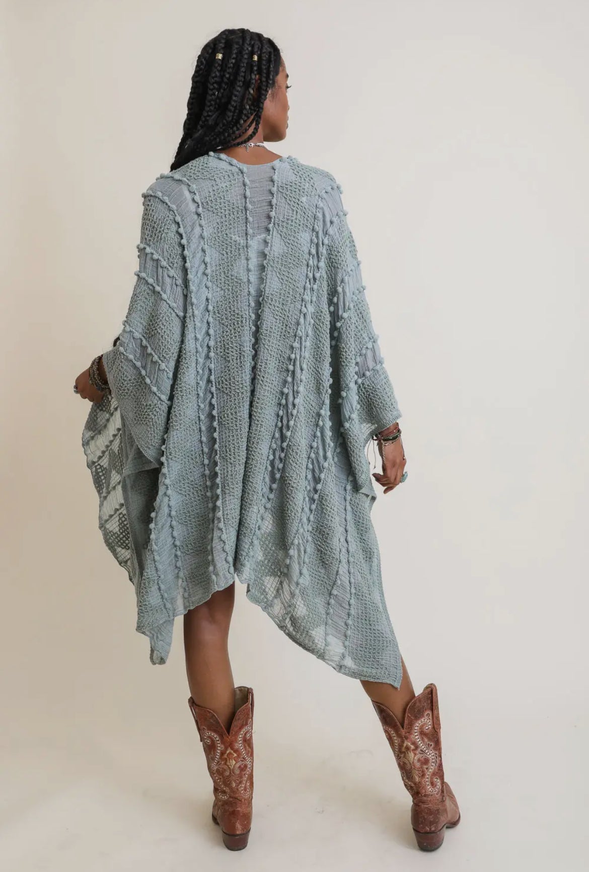 Embroidered Zig Zag Kimono