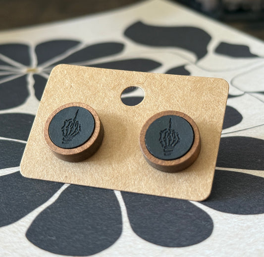 Leather And Wood F***-off studs