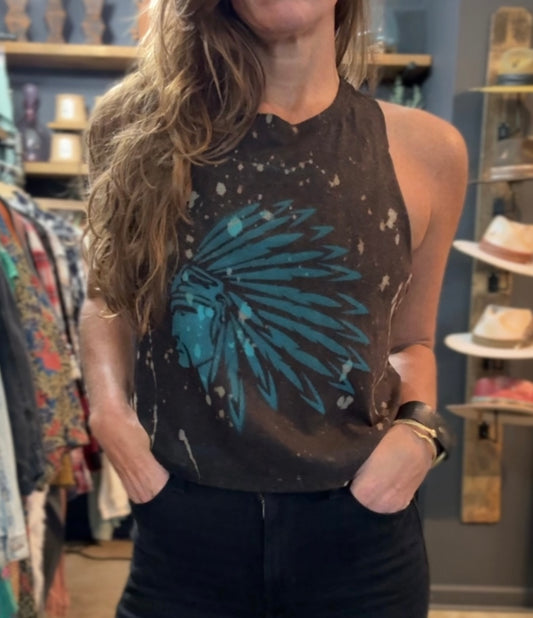 Distressed grunge native tank