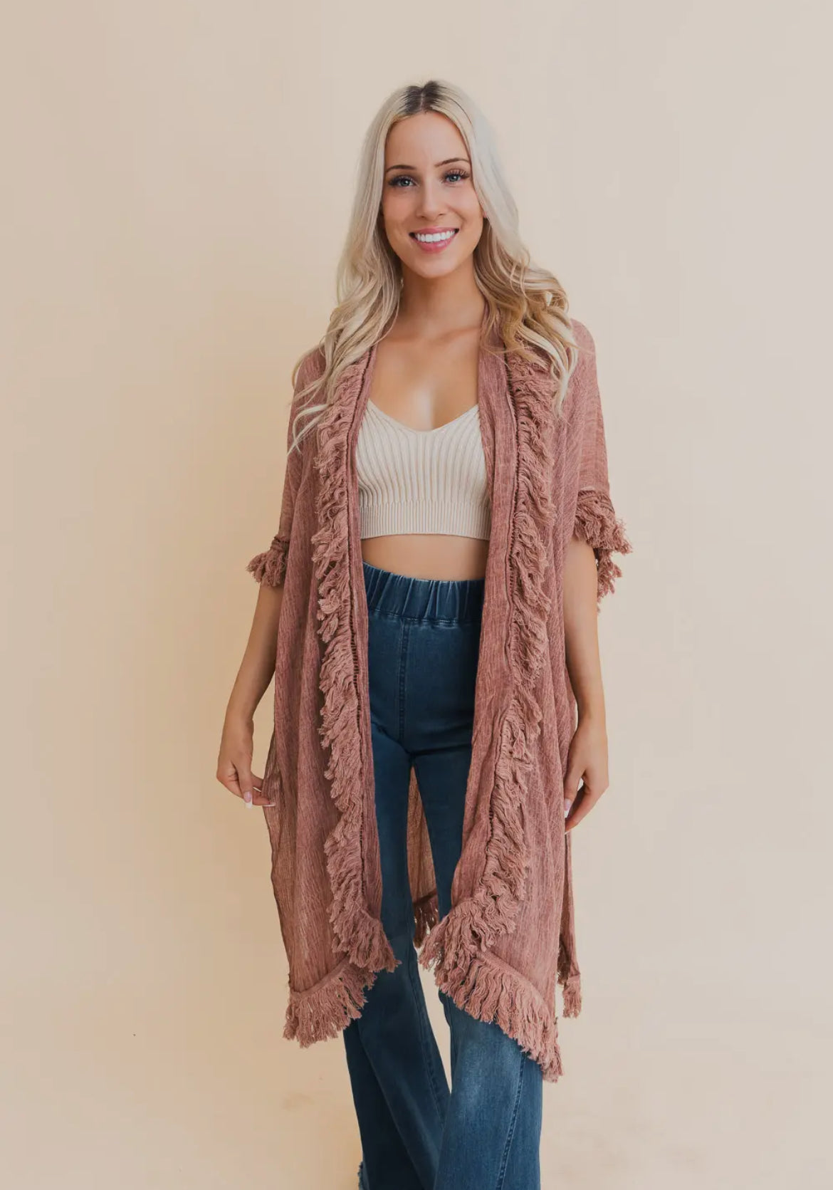 Fringe Ruffle Kimono