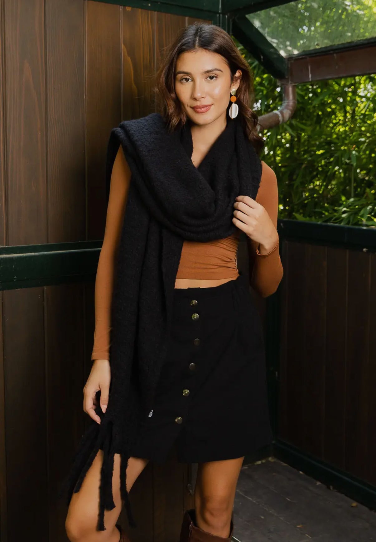 Cozy Knit Tassel Scarf