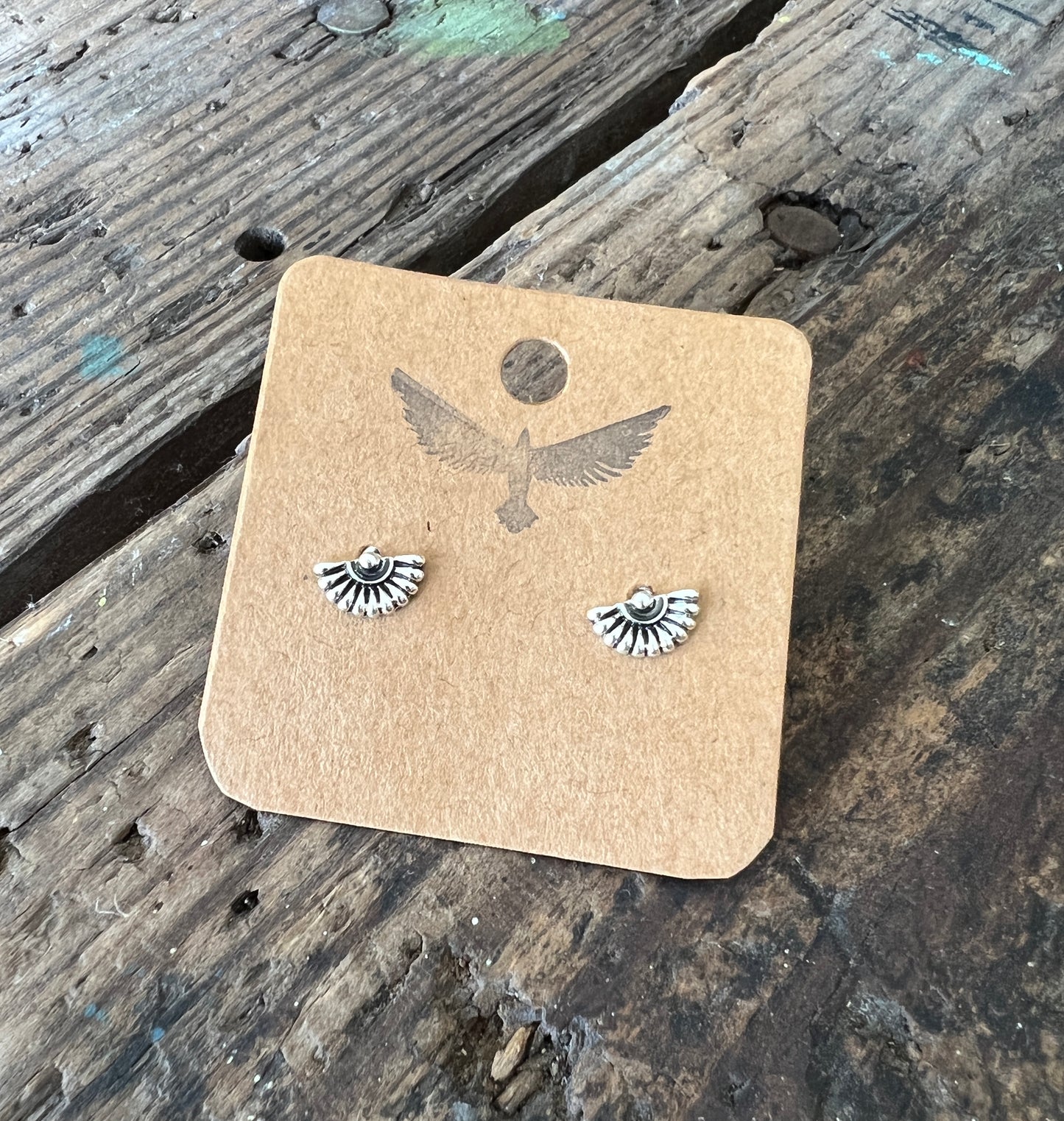 Nouveau Fan Sterling Silver Studs